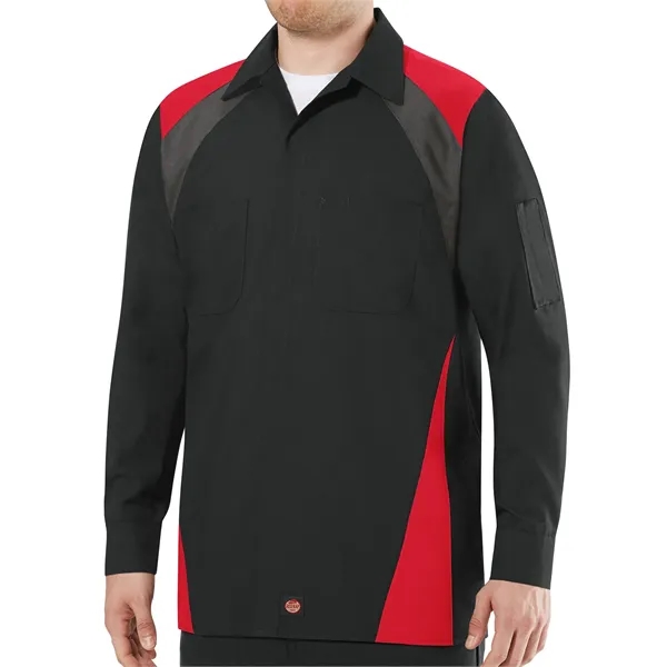 Red Kap Men's Long Sleeve Tri-Color Shop Shirt... from ASI 86018 Scrub Authority