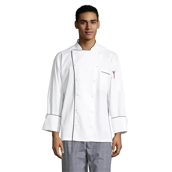 Uncommon Threads Unisex Murano Executive Chef Coat - Black... from ASI 86018 Scrub Authority / Uniform Stores