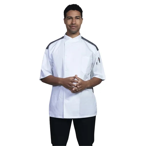 Uncommon Chef - Lycra - Men's 2-Pocket Modena Chef Coat... from ASI 86018 Scrub Authority / Uniform Stores