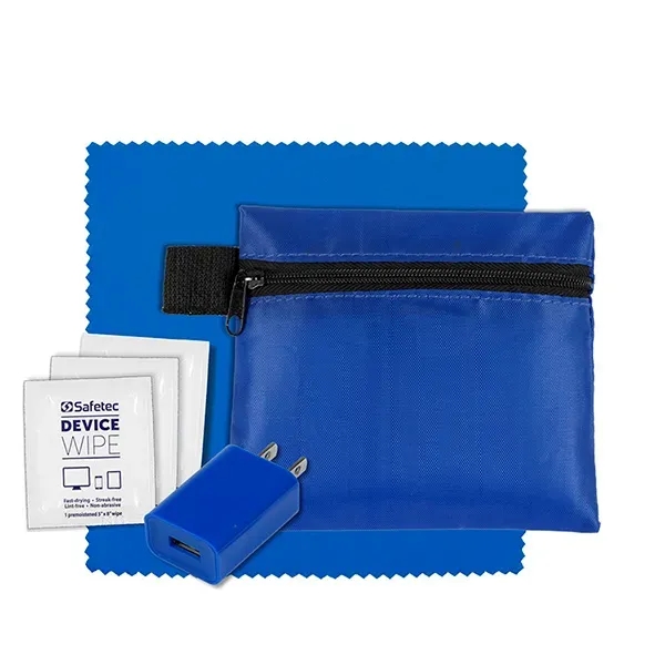 6" microfiber cleaning cloth and USB wall charger in 5" x... from ASI 62660 Innovation Line