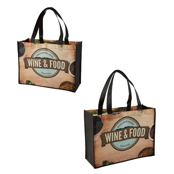 Non woven sublimated shopping tote bag plus full color sublimation imprint... from ASI 37218 Athena Promo (tm)