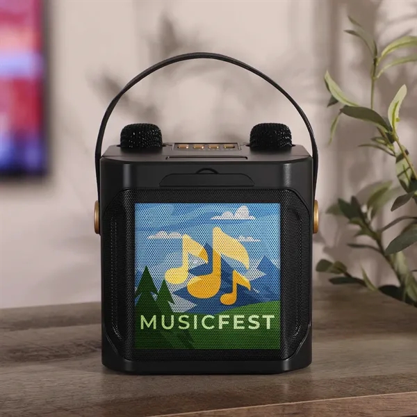 Portable karaoke machine with pro sound, dual mics & wireless setup.... from ASI 61966 HPG / OrigAudio