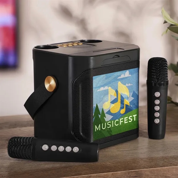 Portable karaoke machine with pro sound, dual mics & wireless setup.... from ASI 61966 HPG / OrigAudio