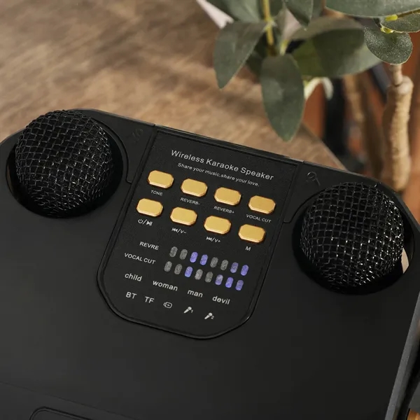 Portable karaoke machine with pro sound, dual mics & wireless setup.... from ASI 61966 HPG / OrigAudio