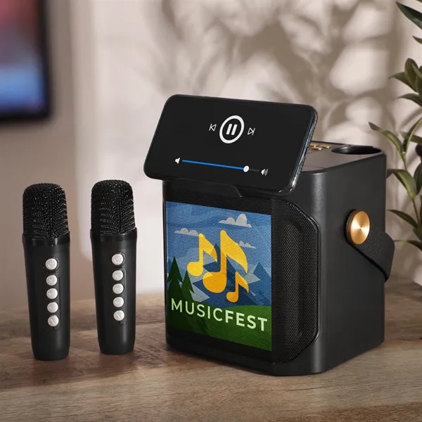 Portable karaoke machine with pro sound, dual mics & wireless setup.... from ASI 61966 HPG / OrigAudio