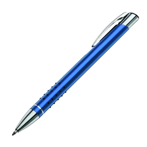 Aluminum click action ballpoint pen with rubber grip and chrome trim... from ASI 84592 St Regis Group
