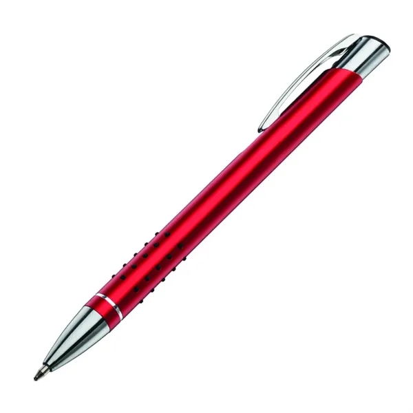 Aluminum click action ballpoint pen with rubber grip and chrome trim... from ASI 84592 St Regis Group