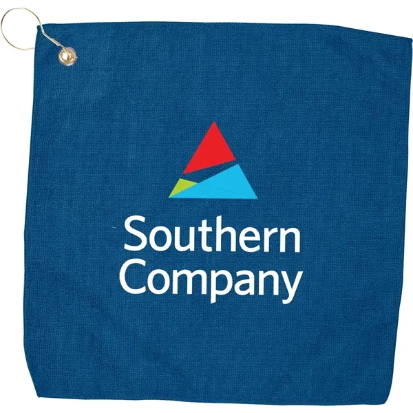 15" x 15" golf towel with a hook and grommet.... from ASI 57653 Gold Bond