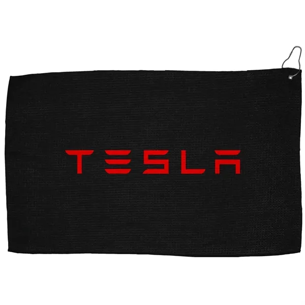 16" x 26" rPET golf towel with waffle texture and silver... from ASI 57653 Gold Bond