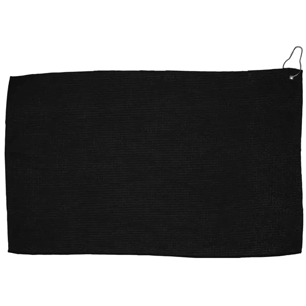 16" x 26" rPET golf towel with waffle texture and silver... from ASI 57653 Gold Bond