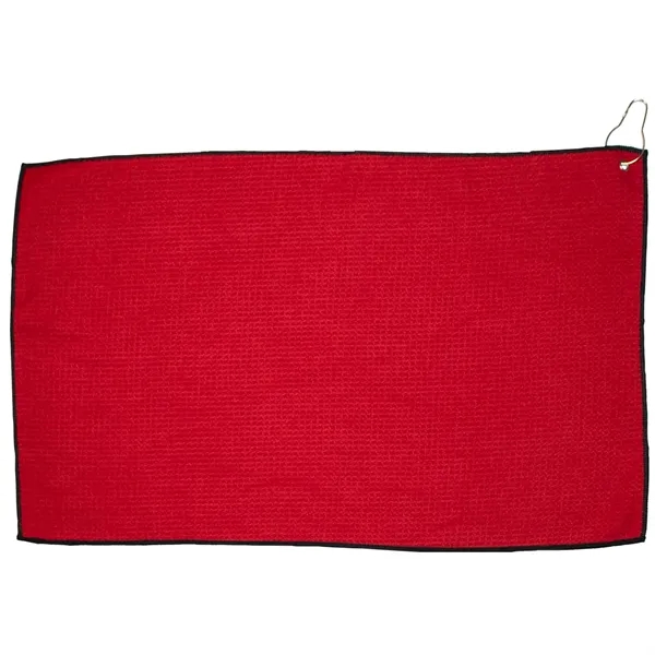 16" x 26" rPET golf towel with waffle texture and silver... from ASI 57653 Gold Bond