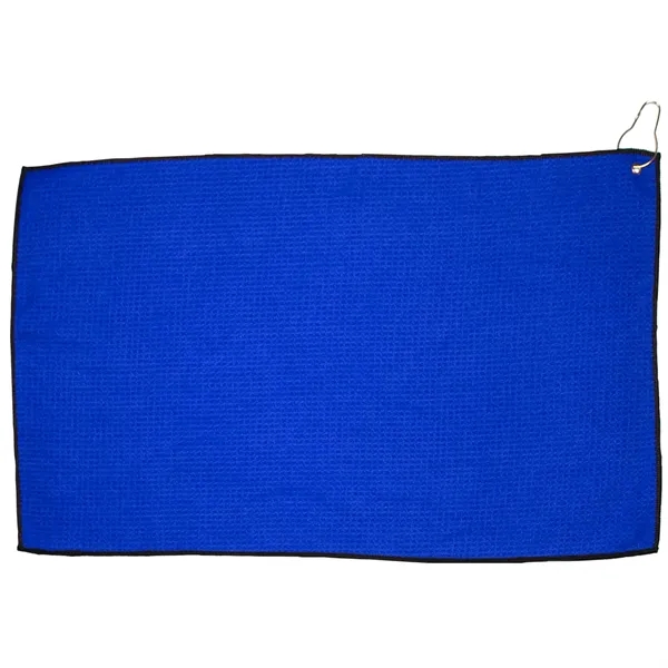 16" x 26" rPET golf towel with waffle texture and silver... from ASI 57653 Gold Bond