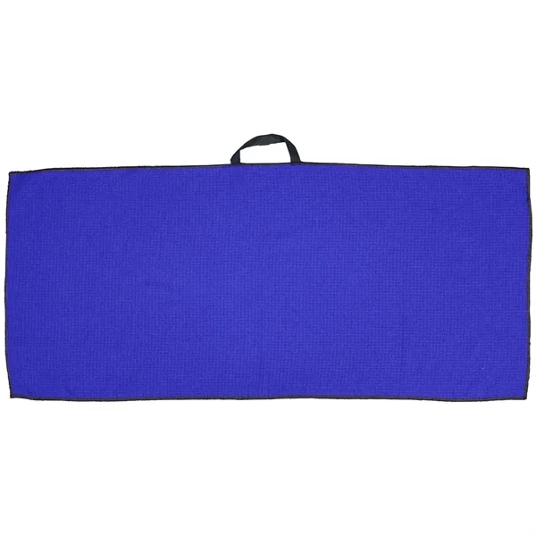 17" x 40" golf towel with a loop and waffle texture.... from ASI 57653 Gold Bond