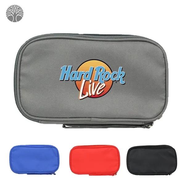 Cable organizer with dual compartments, loops, and a wrist strap.... from ASI 57653 Gold Bond