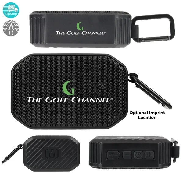 Bluetooth speaker with water resistance, 1,800mAh battery, magnet, and carabiner.... from ASI 57653 Gold Bond