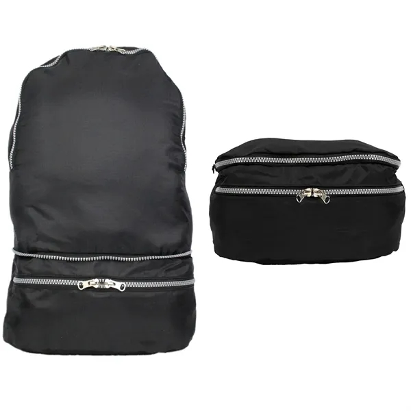 2-in-1 backpack with a waist pack, tear resistance, zippered main compartment,... from ASI 57653 Gold Bond