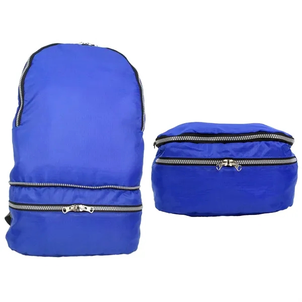 2-in-1 backpack with a waist pack, tear resistance, zippered main compartment,... from ASI 57653 Gold Bond
