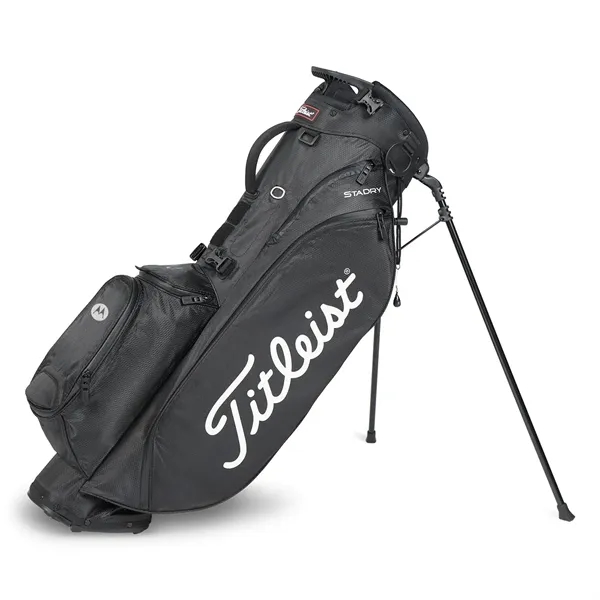 Golf bag stand with waterproof performance, apparel pocket, double strap, and... from ASI 57653 Gold Bond