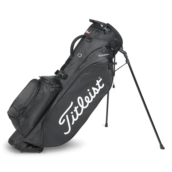 Golf bag stand with waterproof performance, apparel pocket, double strap, and... from ASI 57653 Gold Bond