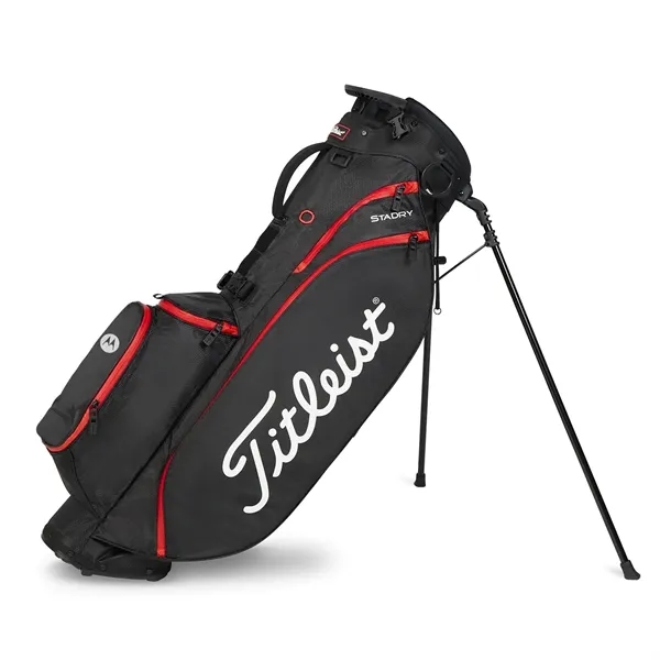 Golf bag stand with waterproof performance, apparel pocket, double strap, and... from ASI 57653 Gold Bond