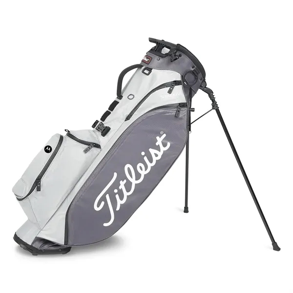 Golf bag stand with waterproof performance, apparel pocket, double strap, and... from ASI 57653 Gold Bond