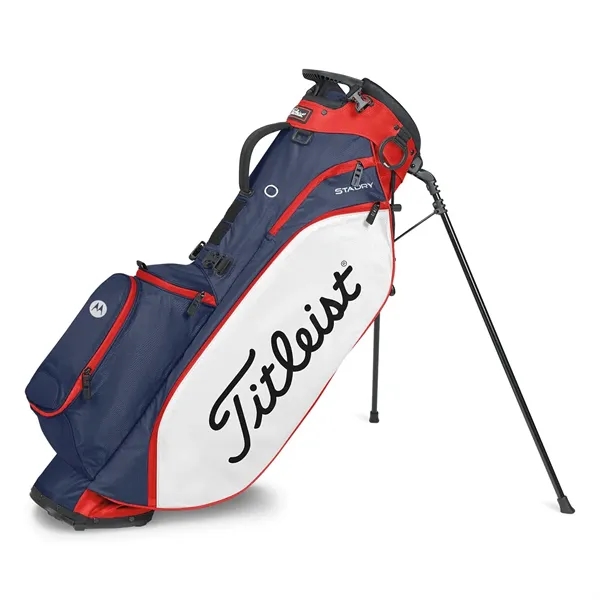 Golf bag stand with waterproof performance, apparel pocket, double strap, and... from ASI 57653 Gold Bond