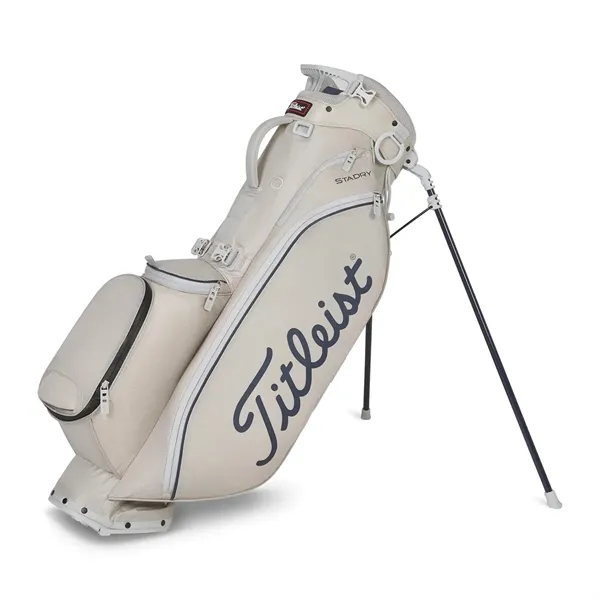 Golf bag stand with waterproof performance, apparel pocket, double strap, and... from ASI 57653 Gold Bond