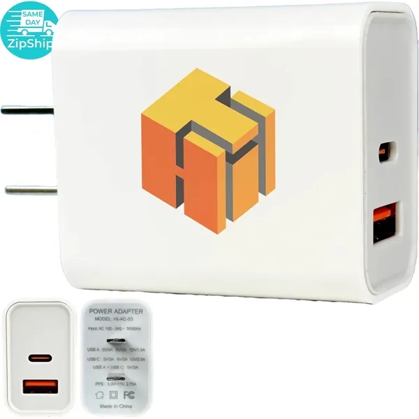 Wall charger with a 30-watt capacity and USB-A and USB-C ports.... from ASI 57653 Gold Bond