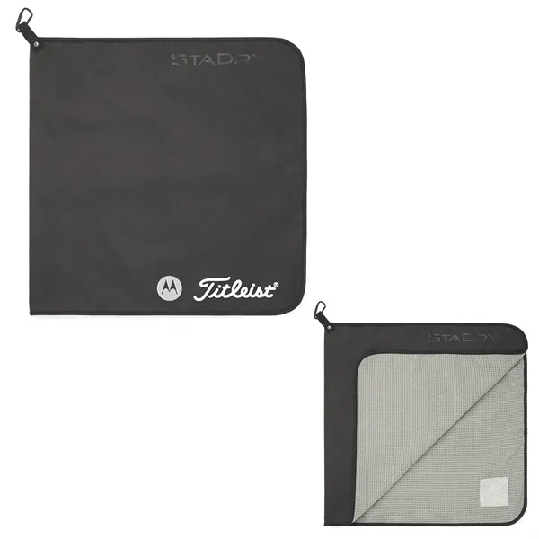 Golf towel with waterproof protection, microfiber interior, and a clip.... from ASI 57653 Gold Bond