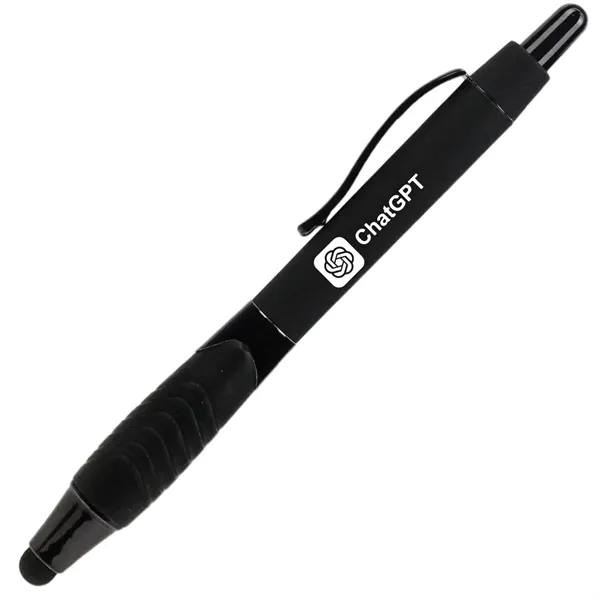 Stylus pen with a rubber grip and metal accents.... from ASI 57653 Gold Bond