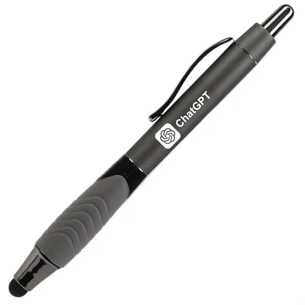 Stylus pen with a rubber grip and metal accents.... from ASI 57653 Gold Bond