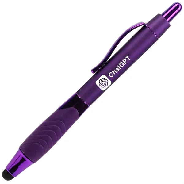 Stylus pen with a rubber grip and metal accents.... from ASI 57653 Gold Bond
