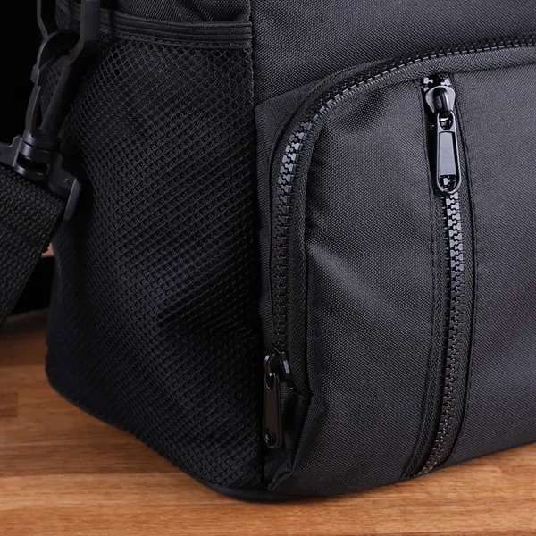 An rPET cooler with a leak-resistant liner, heavy-duty zippers, and versatile... from ASI 61966 HPG / Best Promotions USA