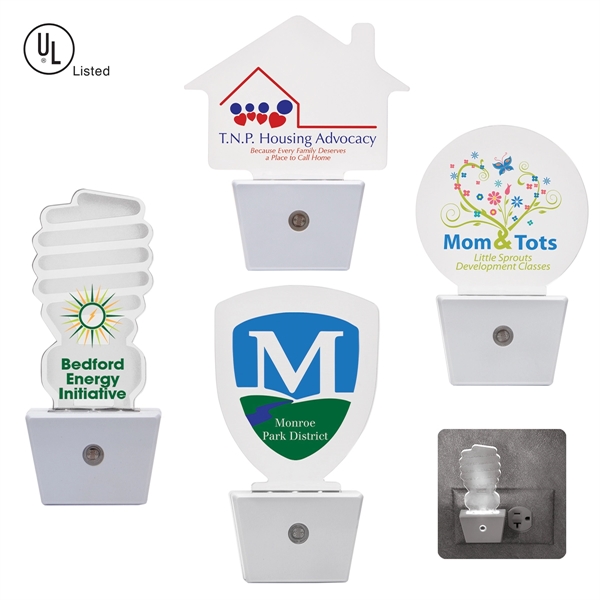 Multicolored LED nightlight with energy saving sensor and 90 degree swivel... from ASI 62190 Illini