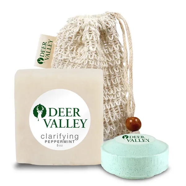 Self-care set includes a loofah bag, soap, and shower steamer... from ASI 73497 Natural Trends