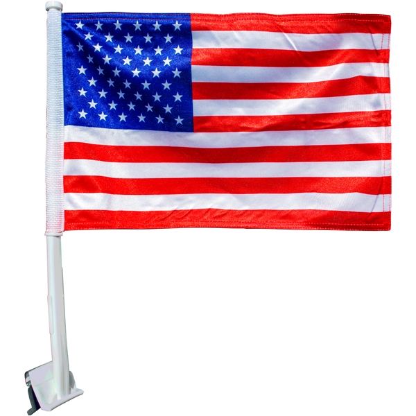 15" x 11" USA car flag with 19" snap-on car window... from ASI 31260 AdCapitol
