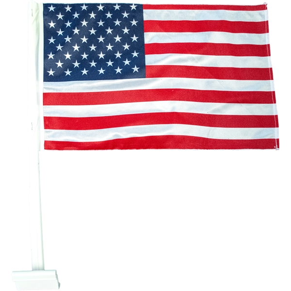 18" x 11" USA car flag with 17" snap window pole.... from ASI 31260 AdCapitol