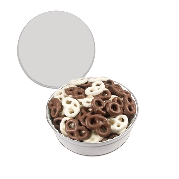 Tin filled with multiple filler options of good gift snacks and... from ASI 61125 Hit Promotional Products