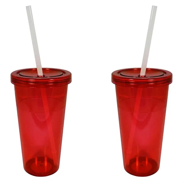 24 oz. single wall acrylic tumbler with threaded lid and clear... from ASI 68507 The Magnet Group