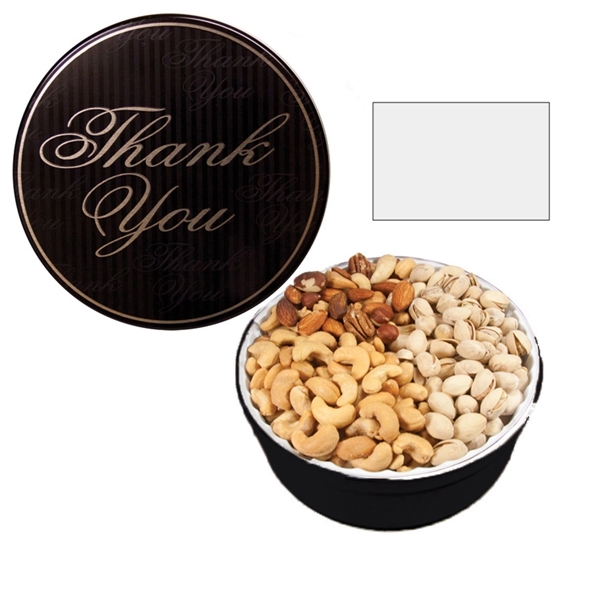 Tin filled with multiple filler options of good gift snacks and... from ASI 61125 Hit Promotional Products