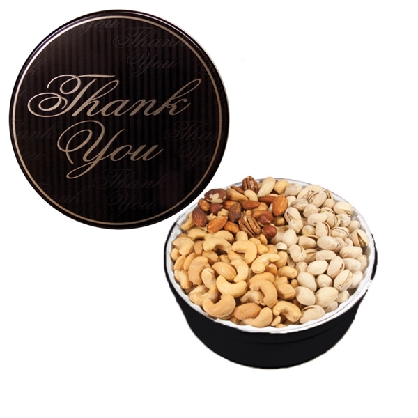 Tin filled with multiple filler options of good gift snacks and... from ASI 61125 Hit Promotional Products