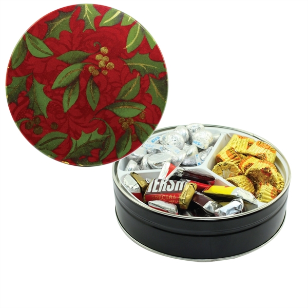 Tin filled with multiple filler options of good gift snacks and... from ASI 61125 Hit Promotional Products