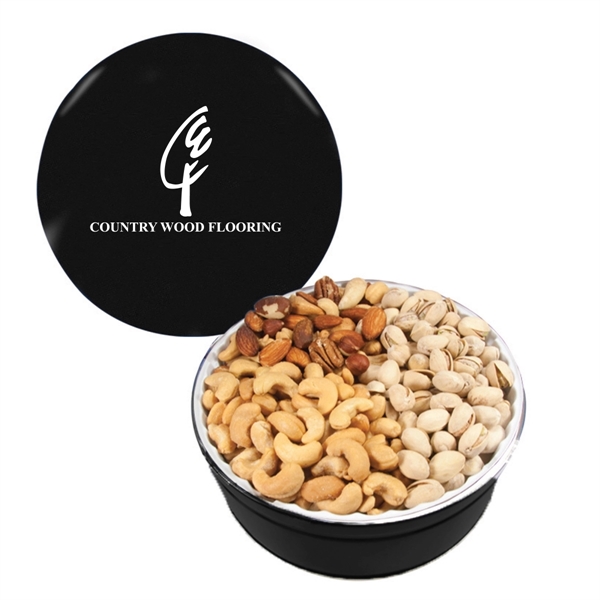 Tin filled with multiple filler options of good gift snacks and... from ASI 61125 Hit Promotional Products
