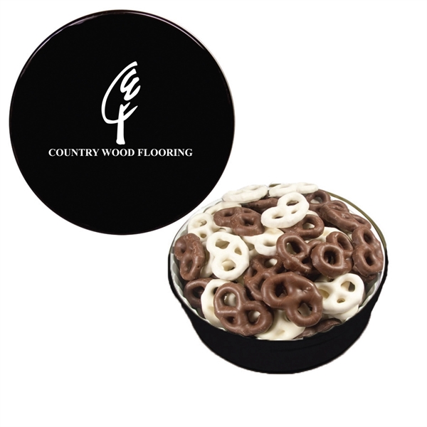 Tin filled with multiple filler options of good gift snacks and... from ASI 61125 Hit Promotional Products