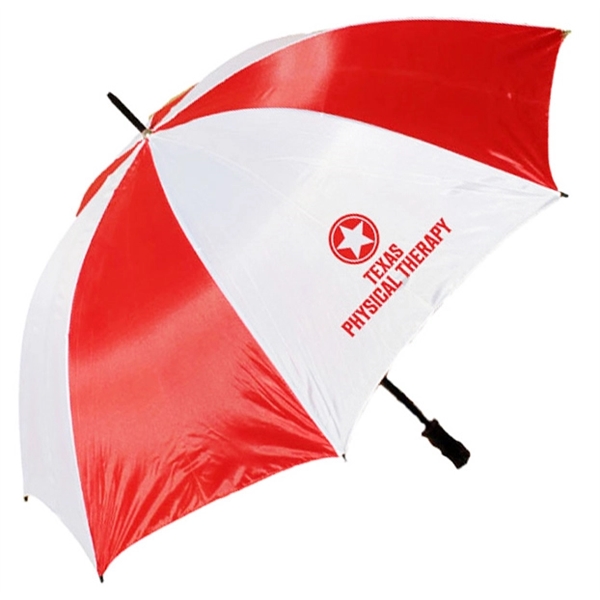 Golf umbrella, two tone red and white, 170T polyester fabric, 58"... from ASI 36988 Artek USA Inc / Artek™