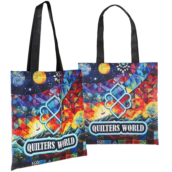 Non woven sublimated reusable tote bag plus full color sublimation imprint... from ASI 37218 Athena Promo (tm)