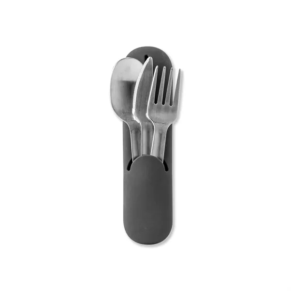 Stainless steel silverware set with fork, knife, spoon and silicone carrying... from ASI 56070 Gemline / Gemline®