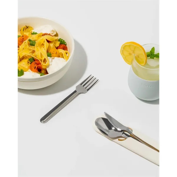 Stainless steel silverware set with fork, knife, spoon and silicone carrying... from ASI 56070 Gemline / Gemline®