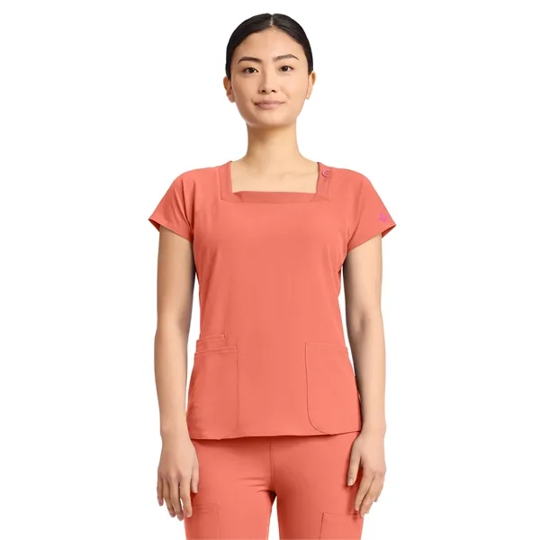 Med Couture - AMP - Women's 3-Pocket Square Neck Scrub Top... from ASI 86018 Scrub Authority
