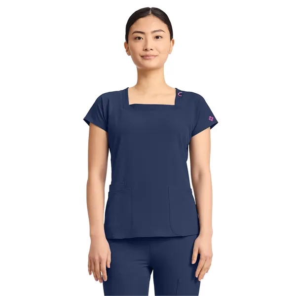 Med Couture - AMP - Women's 3-Pocket Square Neck Scrub Top... from ASI 86018 Scrub Authority